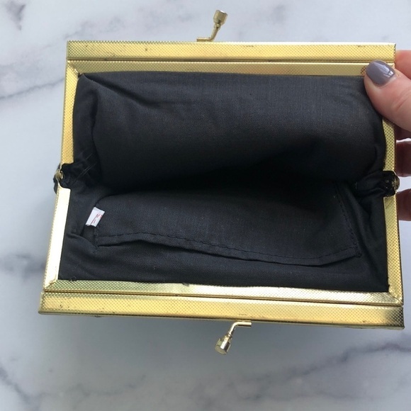 Vintage Tapestry Needlepoint Floral Clutch Handbag - Picture 5 of 10